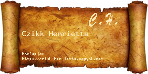 Czikk Henrietta névjegykártya