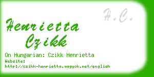 henrietta czikk business card